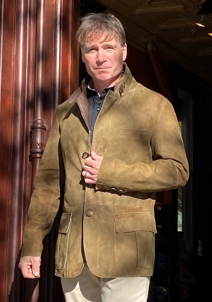 Bergen of Norway Men's Hans Lambskin Jacket D0B800 in Olive - Saratoga Saddlery & International Boutiques