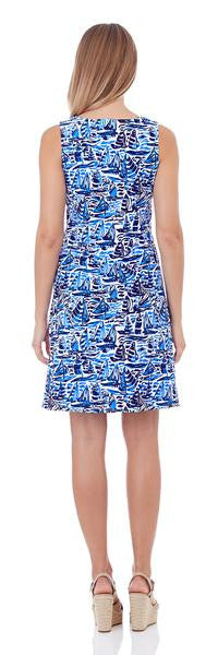 Jude Connally Beth Dress in Ocean Sails Navy