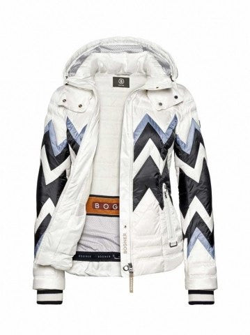 Bogner Women's Nara Ski Jacket in White/Navy - Saratoga Saddlery & International Boutiques