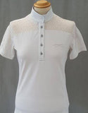 Animo BOSTI Ladies Shirt in White with Swarovski Rhinestones - Saratoga Saddlery & International Boutiques