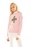 M. Miller Suisse Cashmere Sweater Pink And Grey Cross Cashmere - Saratoga Saddlery & International Boutiques