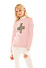 M. Miller Suisse Cashmere Sweater Pink And Grey Cross Cashmere - Saratoga Saddlery & International Boutiques
