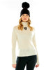 M. Miller Women's Nicola Vintage Patch Cashmere Turtleneck in Ivory - Saratoga Saddlery & International Boutiques