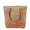 Clea Ray Plain Canvas Tote with Leather - Saratoga Saddlery & International Boutiques