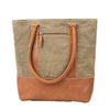 Clea Ray Plain Canvas Tote with Leather - Saratoga Saddlery & International Boutiques