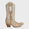 Corral Women's Gold Embroidery Studs Crystals Boot C3895 SS22 - Saratoga Saddlery & International Boutiques