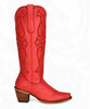 Corral LD Ruby Red Tall Top Matching Stitch Pattern & Inlay Pullstraps Snip Toe Boot Z5076 - Saratoga Saddlery & International Boutiques