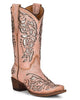 Corral Teen Cowboy Boots in Pink with Shiny Inlay T0103 - Saratoga Saddlery & International Boutiques