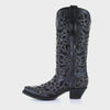 Women's Black Cowboy Boots with Crystals Inlay and Studs Corral A3752