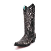 Corral Women's A4121 Black Sparkle Python Inlay Exotic Cowboy Boots - Saratoga Saddlery & International Boutiques