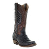 Corral Men's A3635 Cowboy Boot Oil Brown Caiman Embroidery & Woven Shaft Boots - Saratoga Saddlery & International Boutiques