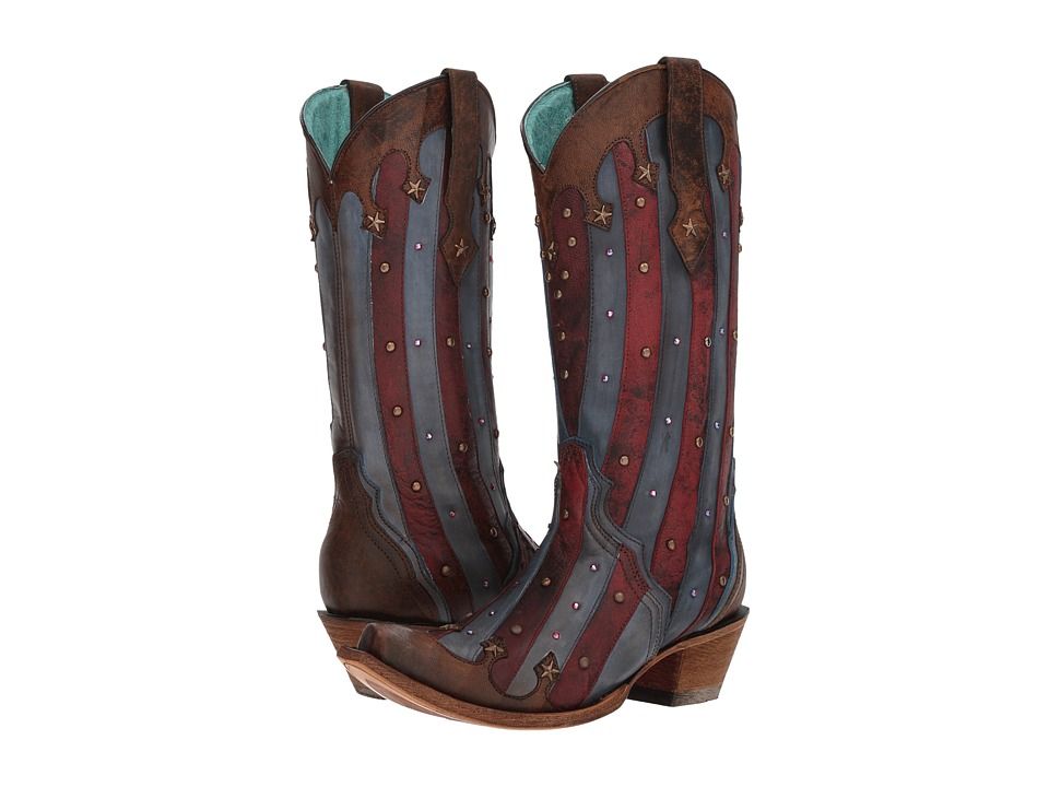 Corral Women's American Flag Stripe C3373 Cowboy Boots - Saratoga Saddlery & International Boutiques