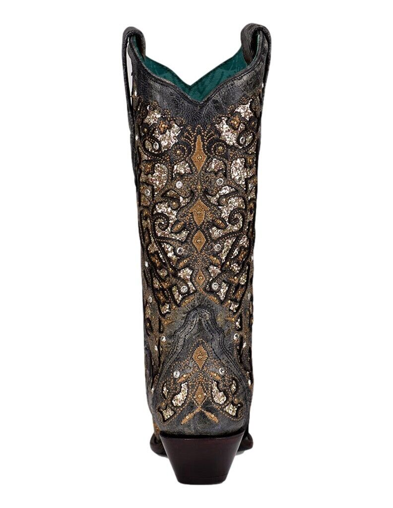 Corral Women's Black Cowboy Boots with Chrystals and Studs A4231 SS23 - Saratoga Saddlery & International Boutiques