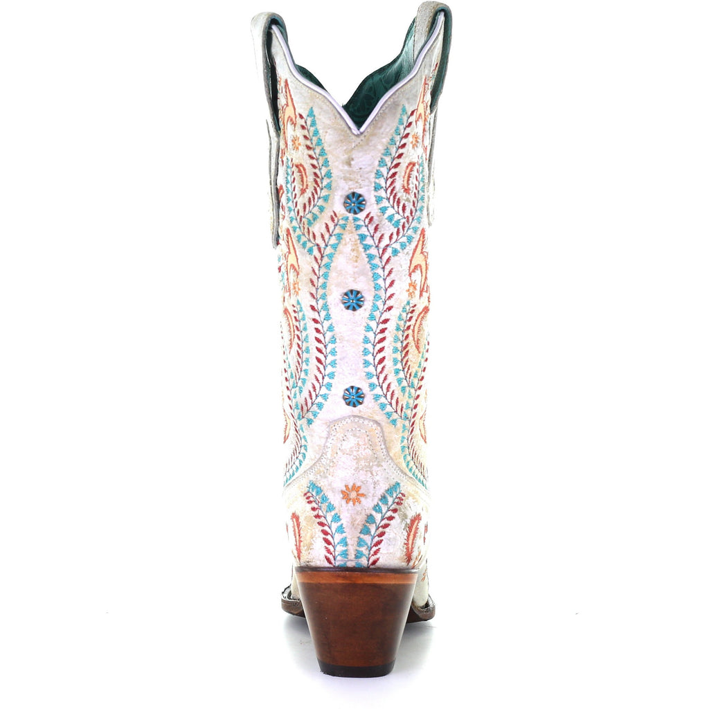 White embroidered cowboy boots cheap