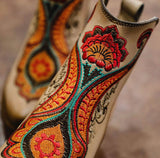 Corral Women's Natural Orange Embroidery Ankle Boots C3269 - Saratoga Saddlery & International Boutiques