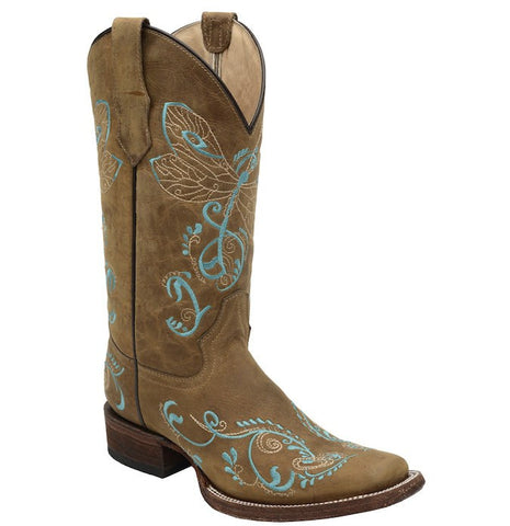 Corral Women s Dragonfly Embroidered Square Toe Boot L5123 Saratoga Saddlery International Boutiques