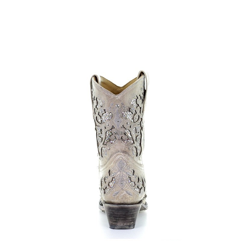 Corral Wedding Collection Women's Mariah White Shorty Boot A3550 - Saratoga Saddlery & International Boutiques