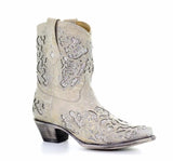 Corral Wedding Collection Women's Mariah White Shorty Boot A3550 - Saratoga Saddlery & International Boutiques
