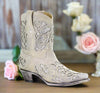 Corral Wedding Collection Women's Mariah White Shorty Boot A3550 - Saratoga Saddlery & International Boutiques