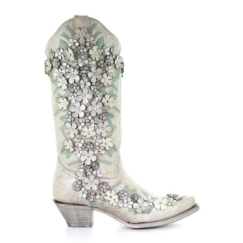 Corral Wedding Collection Women's Mint Flora Boot A3600
