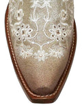 Corral Wedding Collection Women's Bone Floral Embroidery & Swarovski Crystal Boot - C3178 - Saratoga Saddlery & International Boutiques