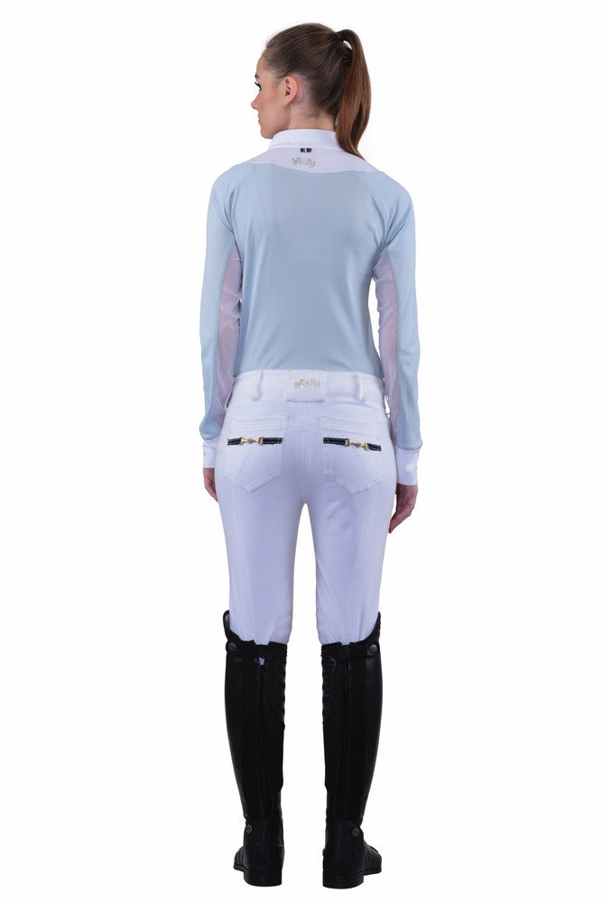 Equine Couture Ladies Sophie Knee Patch Breeches White - Saratoga Saddlery & International Boutiques