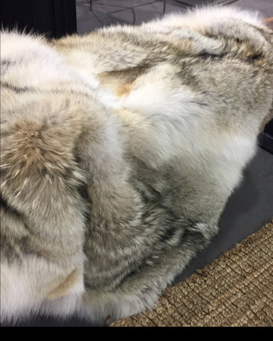 Dana Stein Angora Rabbit & Wool Fox Trimmed Triangle Cape