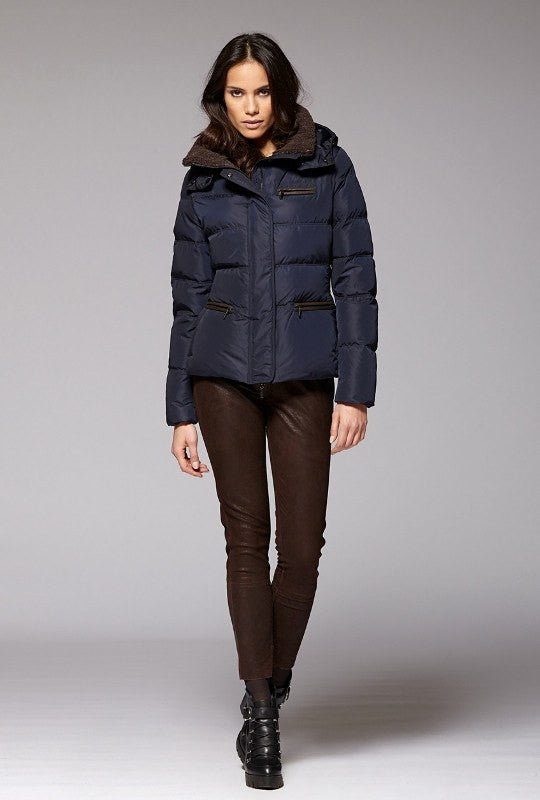 Womens navy down coat hot sale