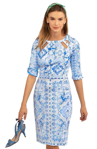 Gretchen Scott Jersey Split Neck Dress Magic Carpet ON SALE!