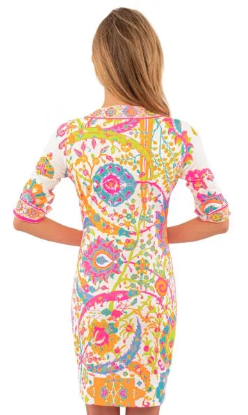 Gretchen Scott Jersey Split Neck Dress Magic Carpet ON SALE! - Saratoga Saddlery & International Boutiques