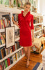 Gretchen Scott Ruffneck Dress Velvet DRRNSV RED FW20 - Saratoga Saddlery & International Boutiques