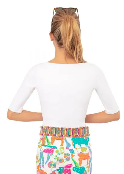 Gretchen Scott Second Skinny Top in White - Saratoga Saddlery & International Boutiques