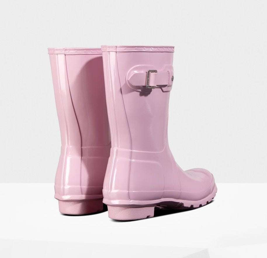 Hunter Short Original Short Gloss Foxglove PINK Rain Boot - Saratoga Saddlery & International Boutiques