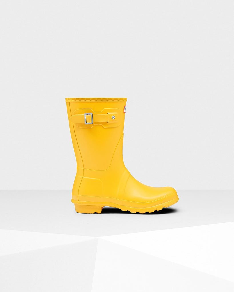 Hunter Original Short Matte Rain Boots Yellow