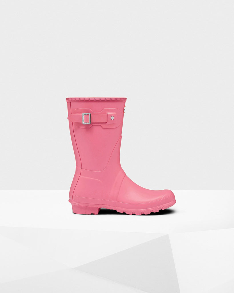 Hunter Original Short Matte Rain Boots Pink