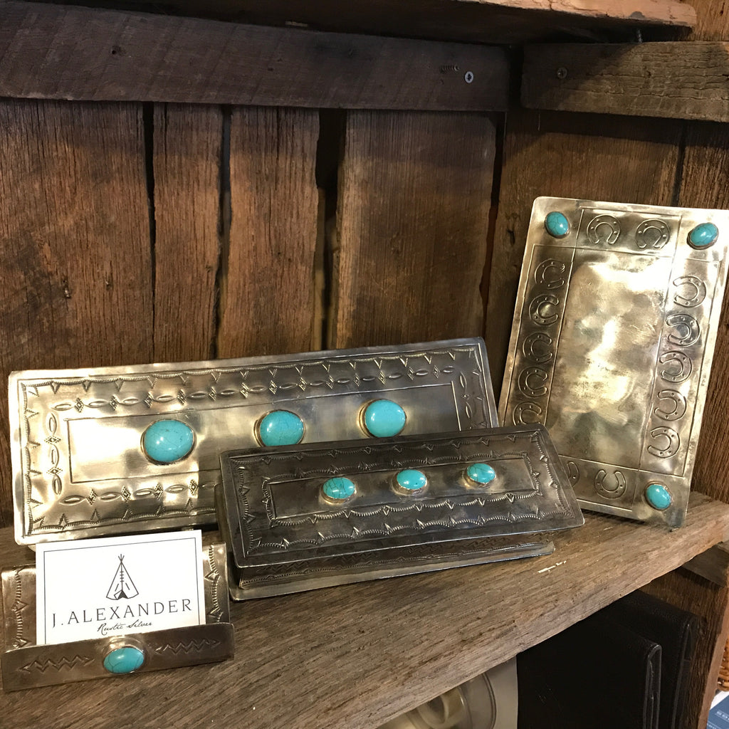 J. Alexander Handmade Rustic Silver & Turquoise Eyeglass Box - Saratoga Saddlery & International Boutiques