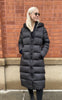 Post Card Avoriaz Womens Black Long Down Coat - Saratoga Saddlery & International Boutiques