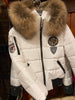 M. Miller Taryn White Touring Patch Bomber With Natural Finn Raccoon ON SALE - Saratoga Saddlery & International Boutiques