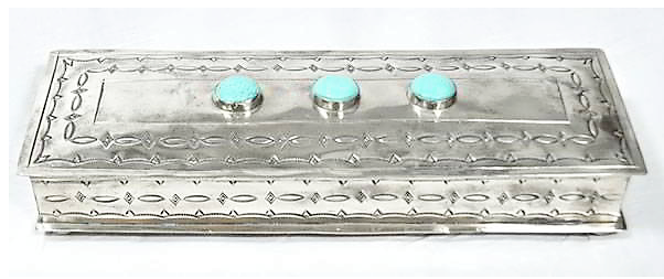 Alexander Rustic Silver Box J. Alexander WJA-079 Silver 3 Turquoise Box SS24 – Saratoga Saddlery ...