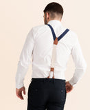 JJ Suspenders Navy Tides - Classic Navy Suspenders - Saratoga Saddlery & International Boutiques