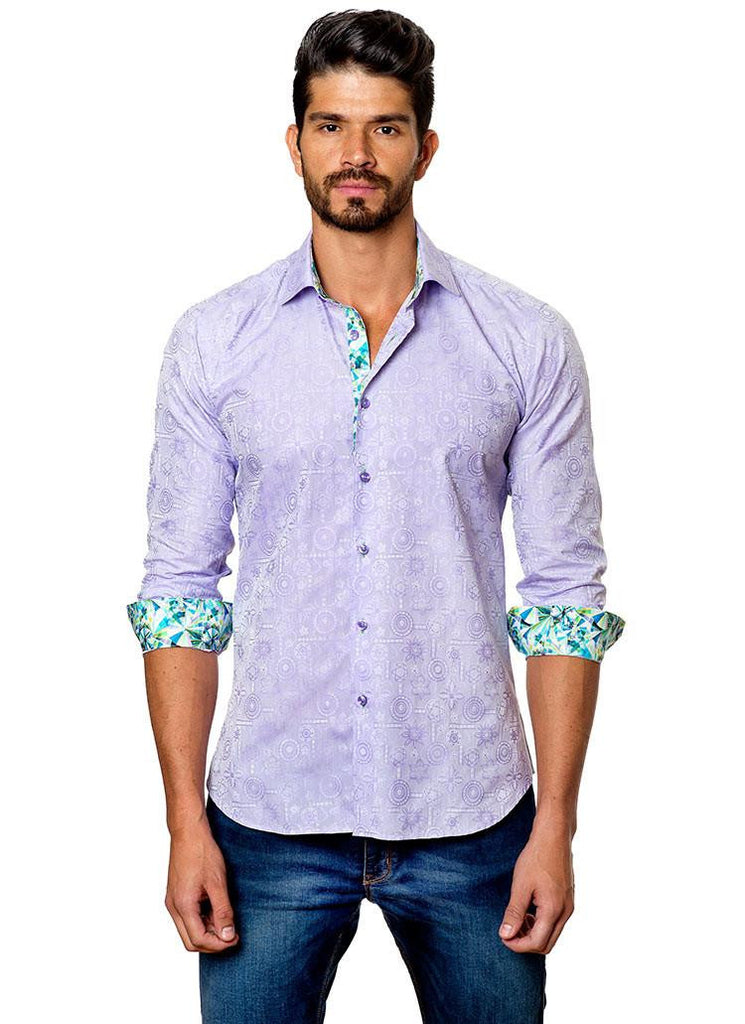 Jared Lang Men s Lavender Dress Shirt Saratoga Saddlery International Boutiques