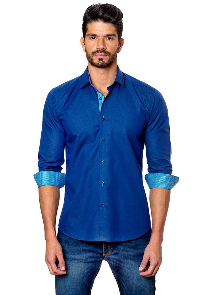 Jared Lang Men s Royal Blue Dress Shirt Saratoga Saddlery International Boutiques