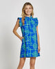 Jude Connally Shari Dress Bamboo Lattice Cobalt Grass