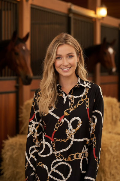 Jude Connally Hadley Equestrian Style Black Top - Saratoga Saddlery & International Boutiques