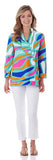 Jude Connally Chris Tunic Top in Ocean Abstract Aqua ON SALE! - Saratoga Saddlery & International Boutiques