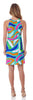 Jude Connally Lisa Keyhole Dress in Ocean Abstract Aqua - FINAL SALE - Saratoga Saddlery & International Boutiques