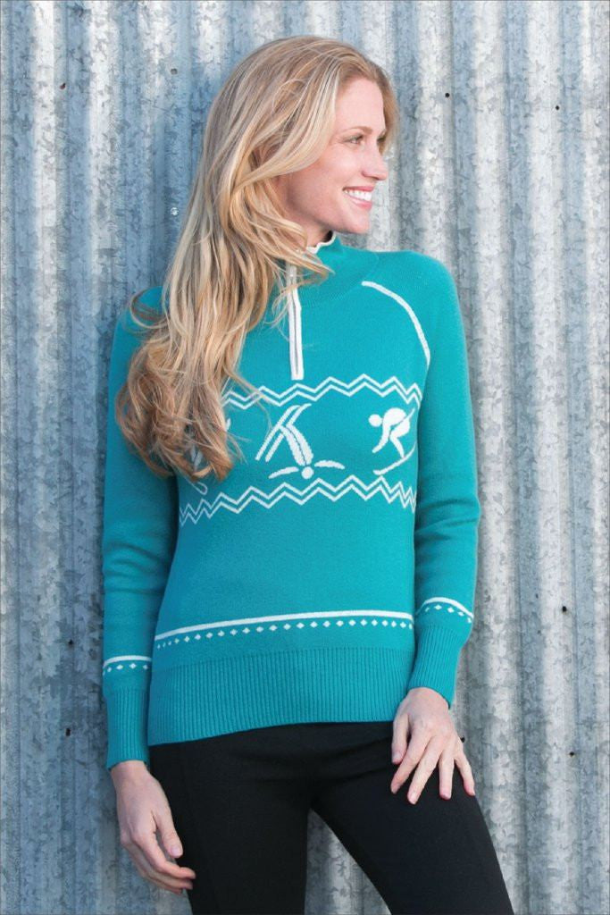 Krimson Klover Acro Skier Quarter Zip Pullover Sweater - Saratoga Saddlery & International Boutiques