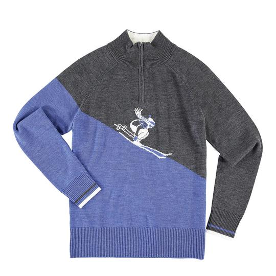 Krimson Klover Rosi Quarter Zip Sweater in Denim - Saratoga Saddlery & International Boutiques
