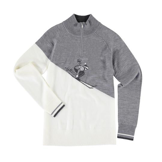 Krimson Klover Rosi Quarter Zip Sweater in Snow - Saratoga Saddlery & International Boutiques