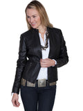 Scully Women's Leather Jacket in Black Lamb L331 - Saratoga Saddlery & International Boutiques